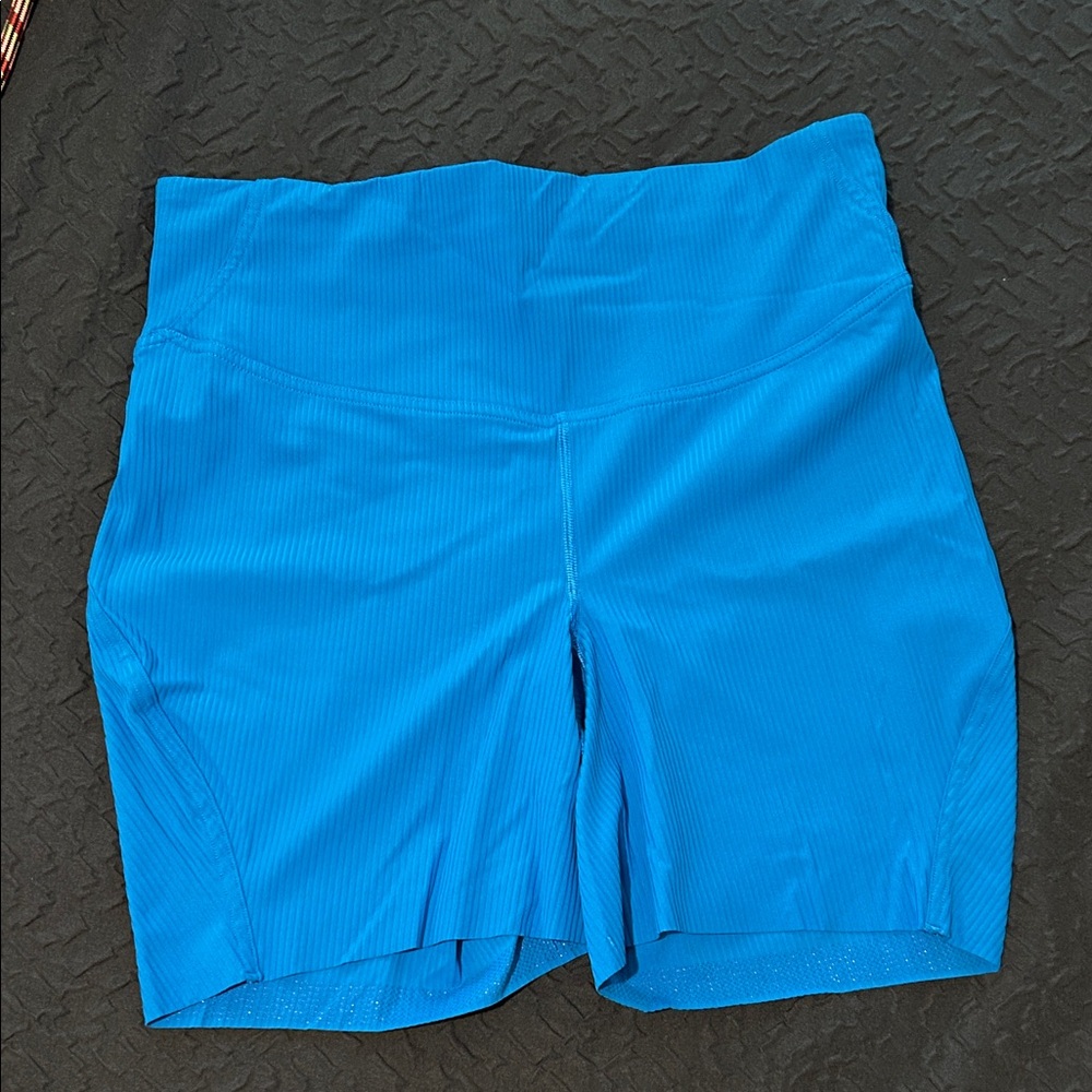Lululemon Athletica Blue Ribbed Bike Shorts
